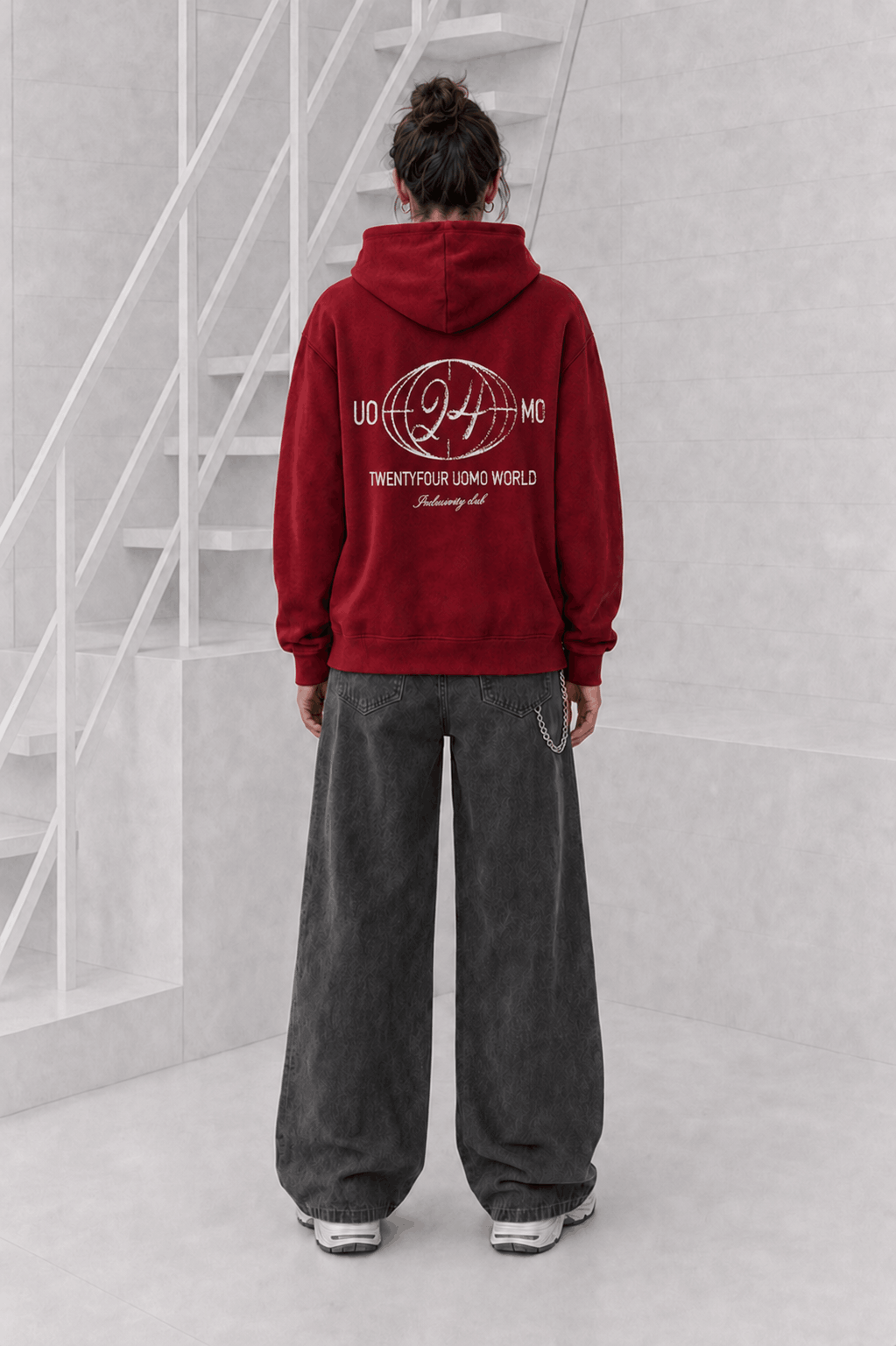 World Hoodie Dames Bordeaux