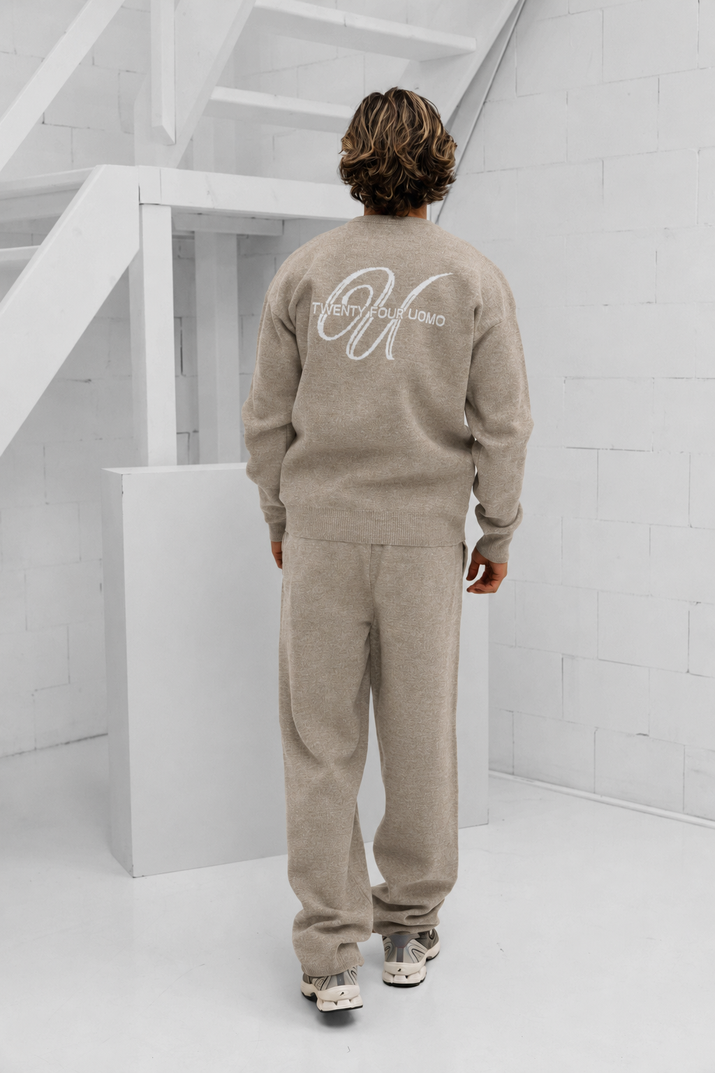 Knitted Trainingspak Heren Beige PRE-ORDER 8 SEPTEMBER