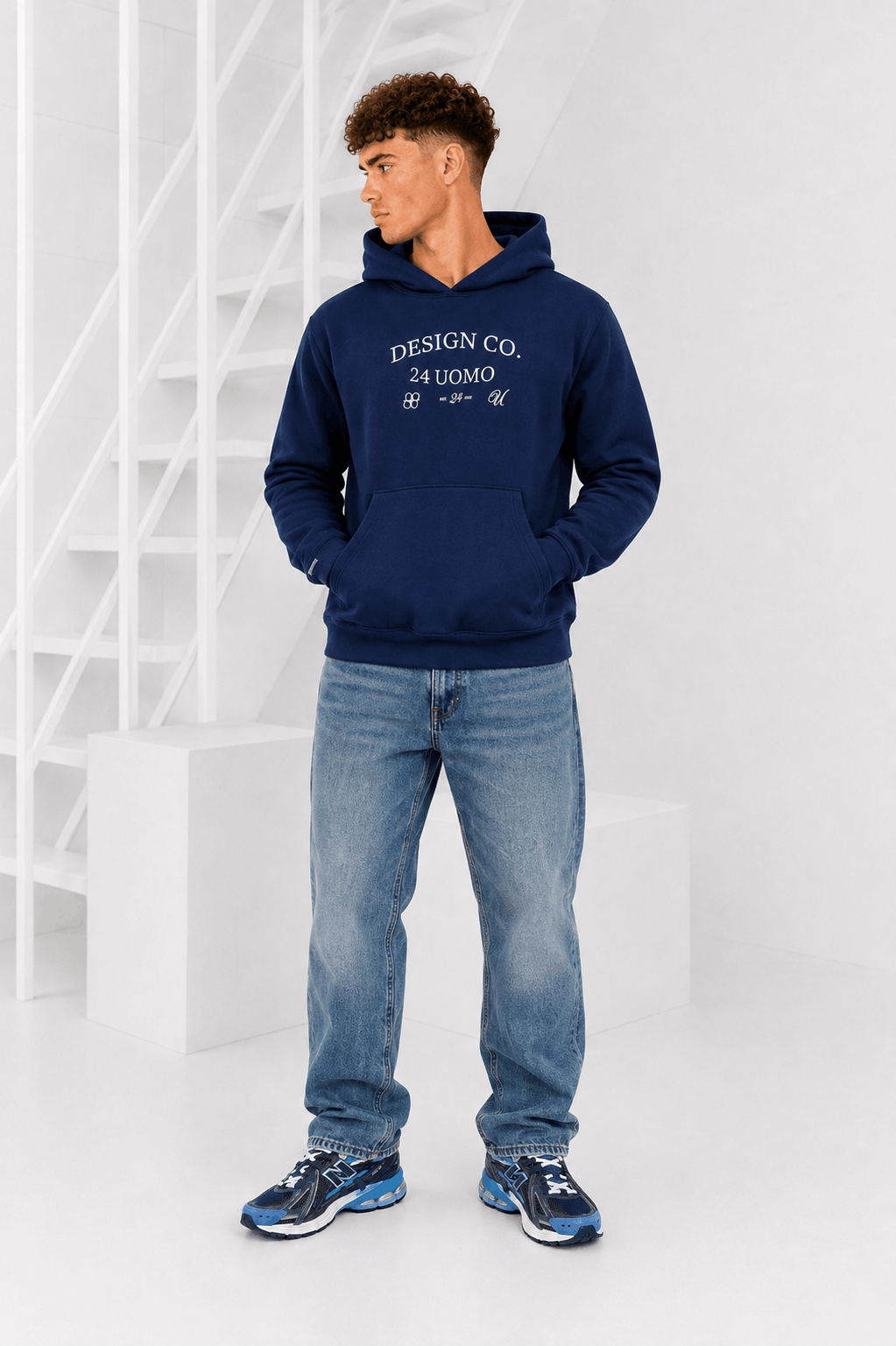Design Hoodie Heren Donkerblauw