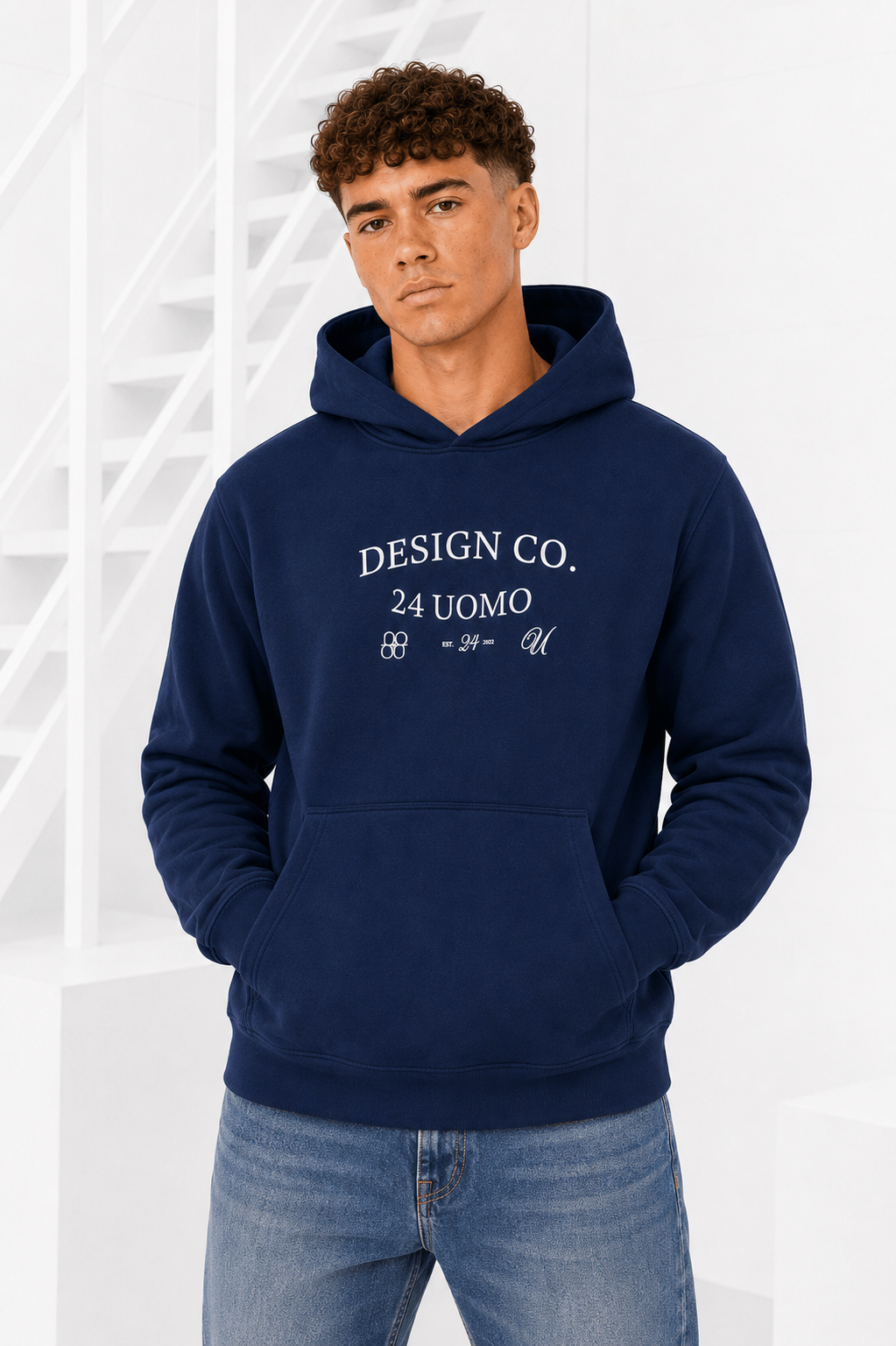 Design Hoodie Heren Donkerblauw