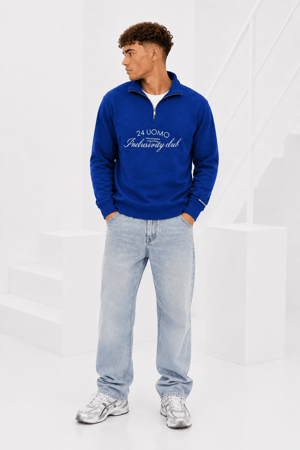 Inclusivity Club Half Zip Heren Donkerblauw
