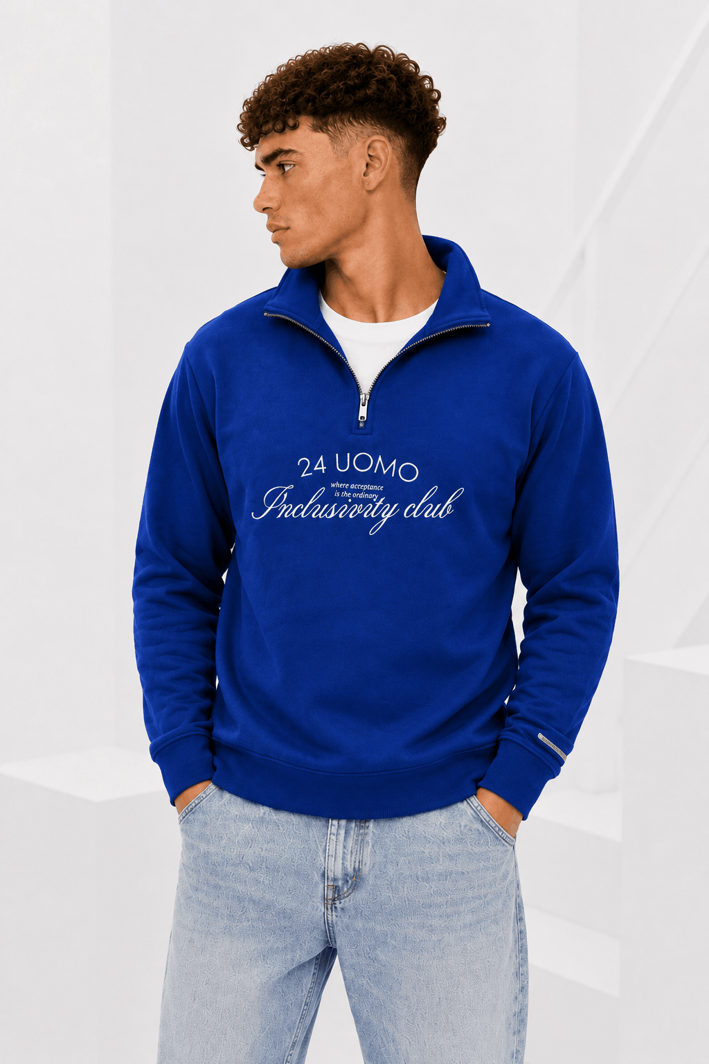 Inclusivity Club Half Zip Heren Donkerblauw