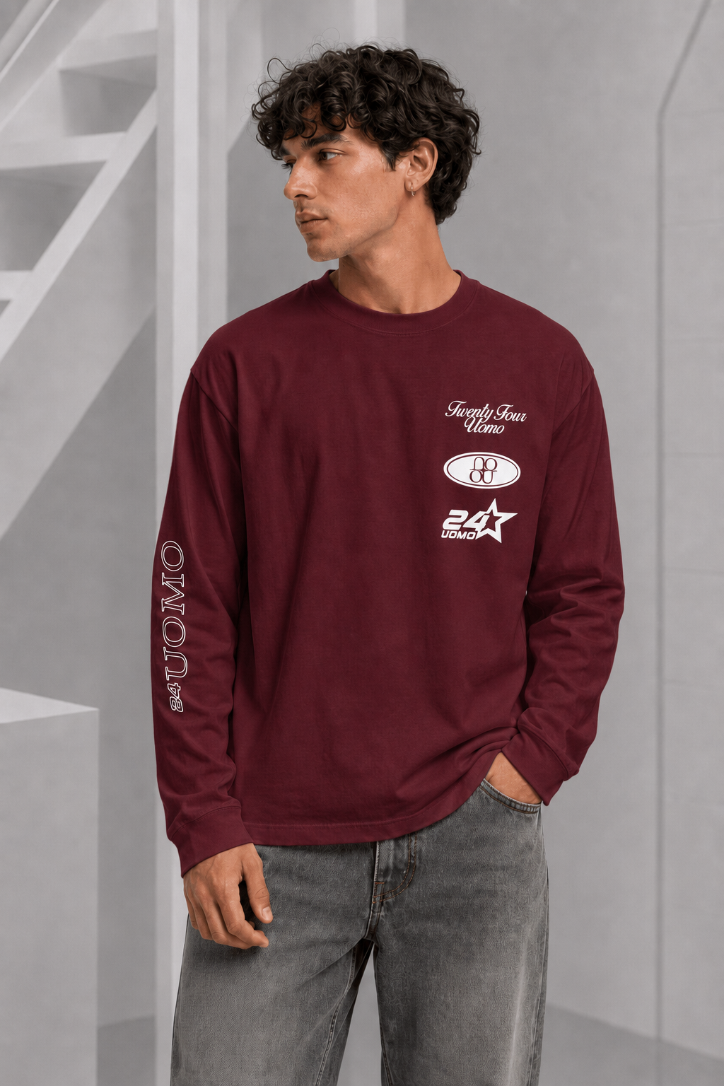 Midnight Circuit Longsleeve Heren Bordeaux