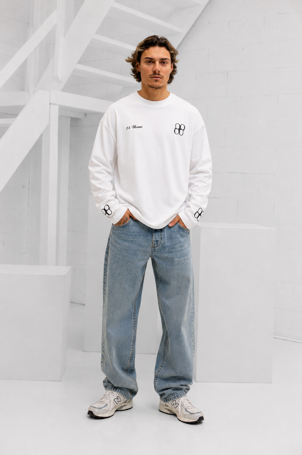 Symbol Longsleeve Shirt Heren Off-White/Zwart