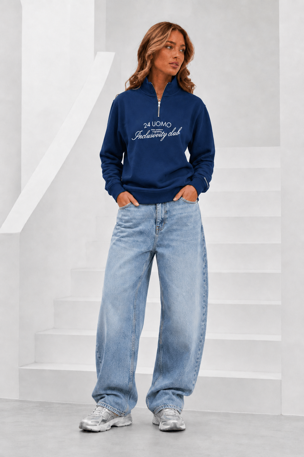 Inclusivity Club Half Zip Dames Donkerblauw