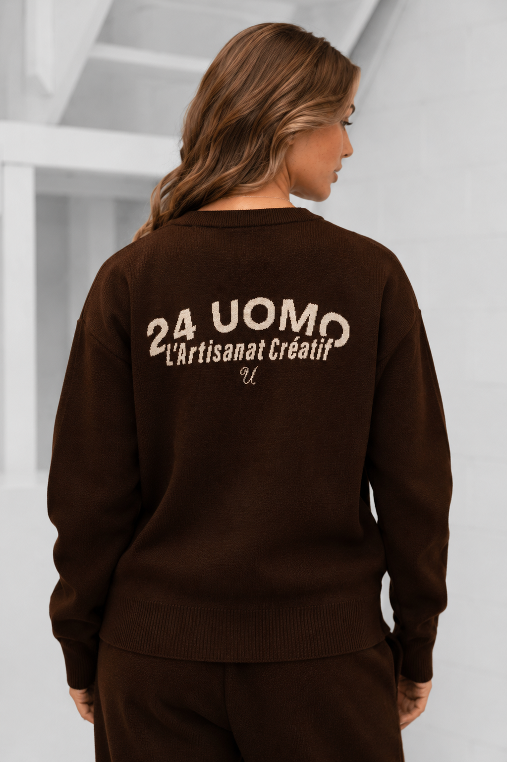 L'artisanat Creatif Knitted Trainingspak Dames Bruin