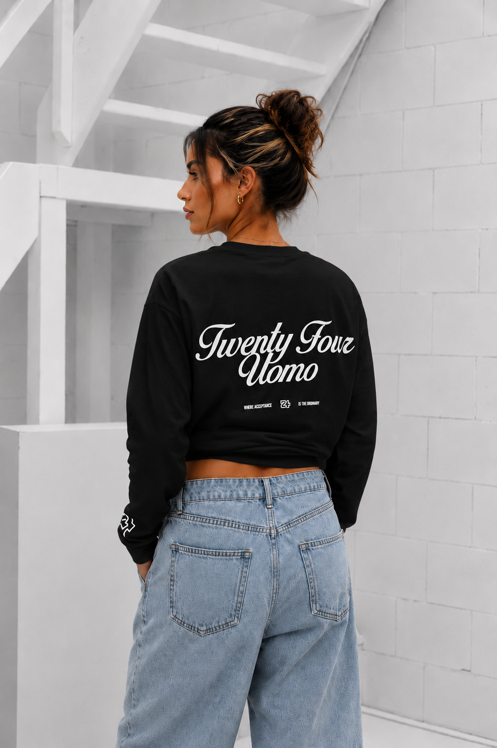 Classic Script Longsleeve Shirt Dames Zwart PRE-ORDER 21 JULI
