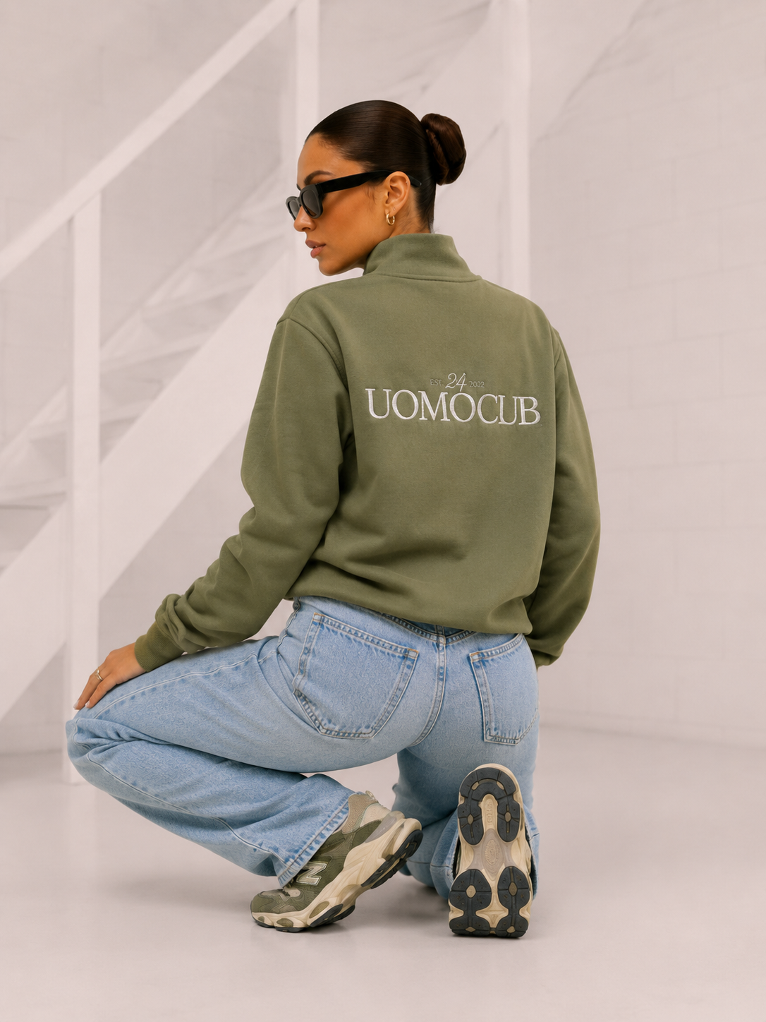 Club Half Zip Sweater Dames Army