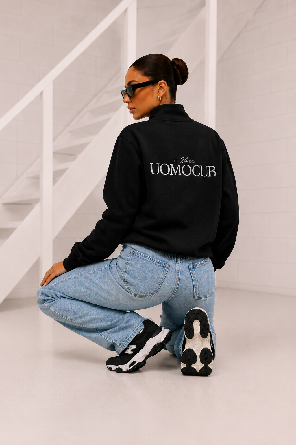 Club Half Zip Sweater Dames Black