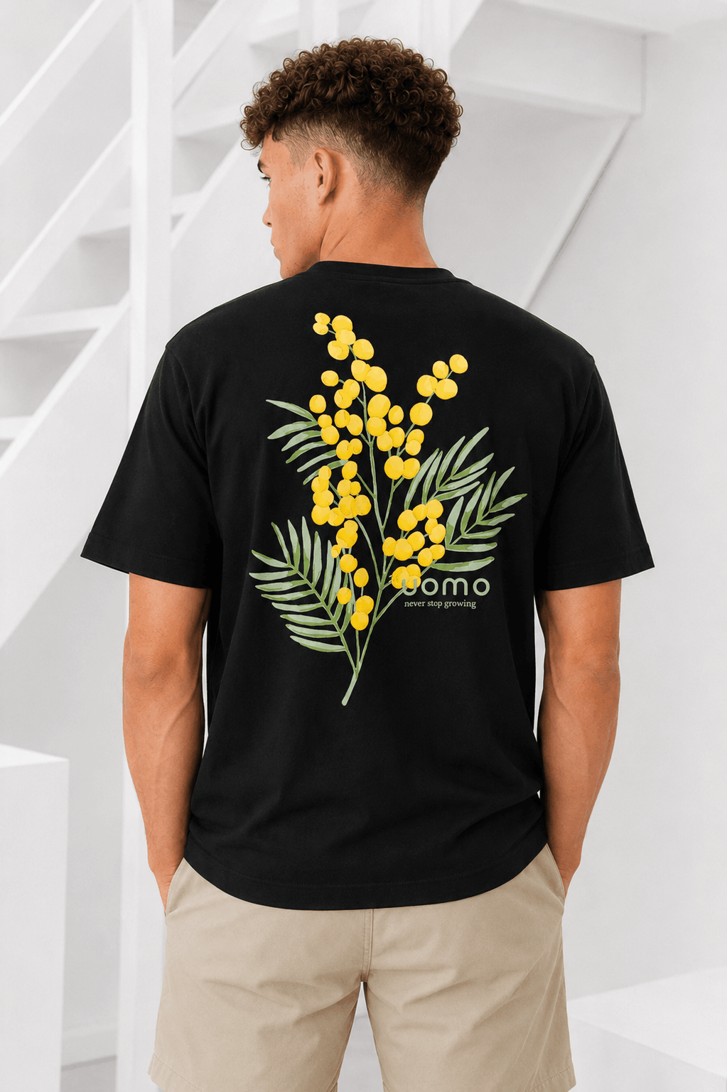 Flower T-shirt Heren Zwart