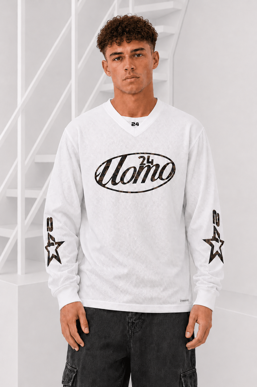 Mesh Longsleeve Heren Off-White/Army