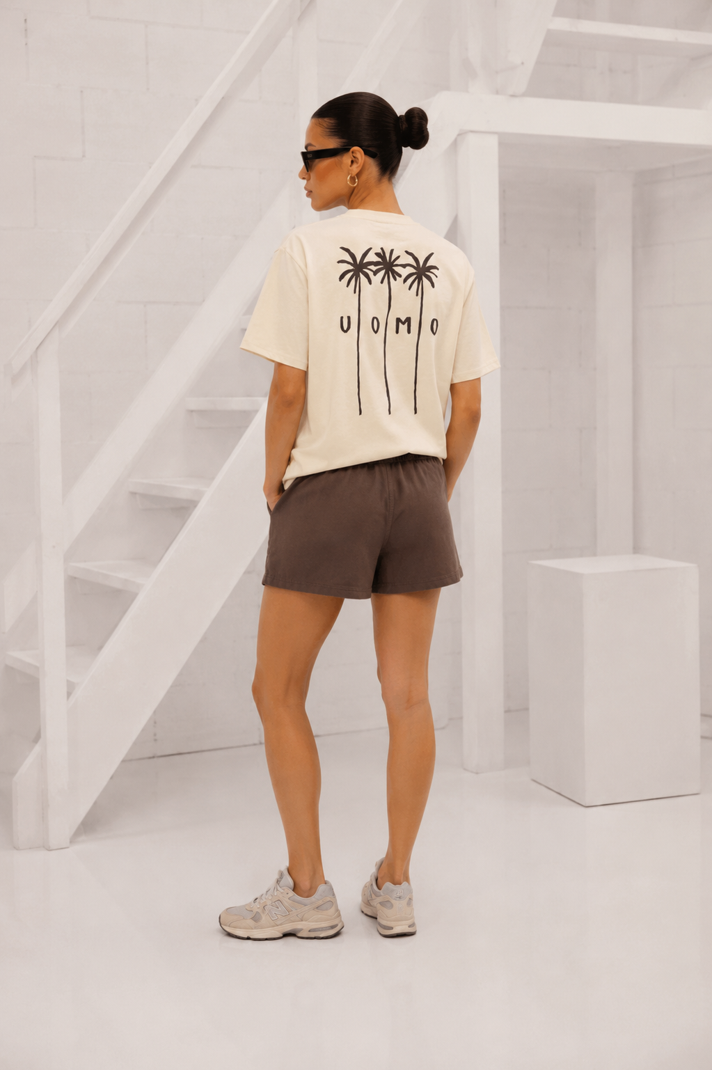 Palm T-shirt Dames Sand