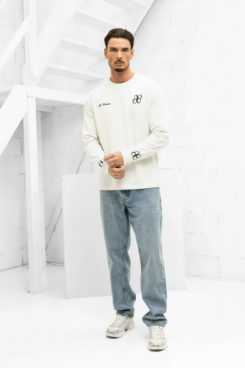 Symbol Longsleeve Heren Off-White/Zwart v5